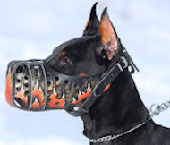 doberman leather dog muzzle